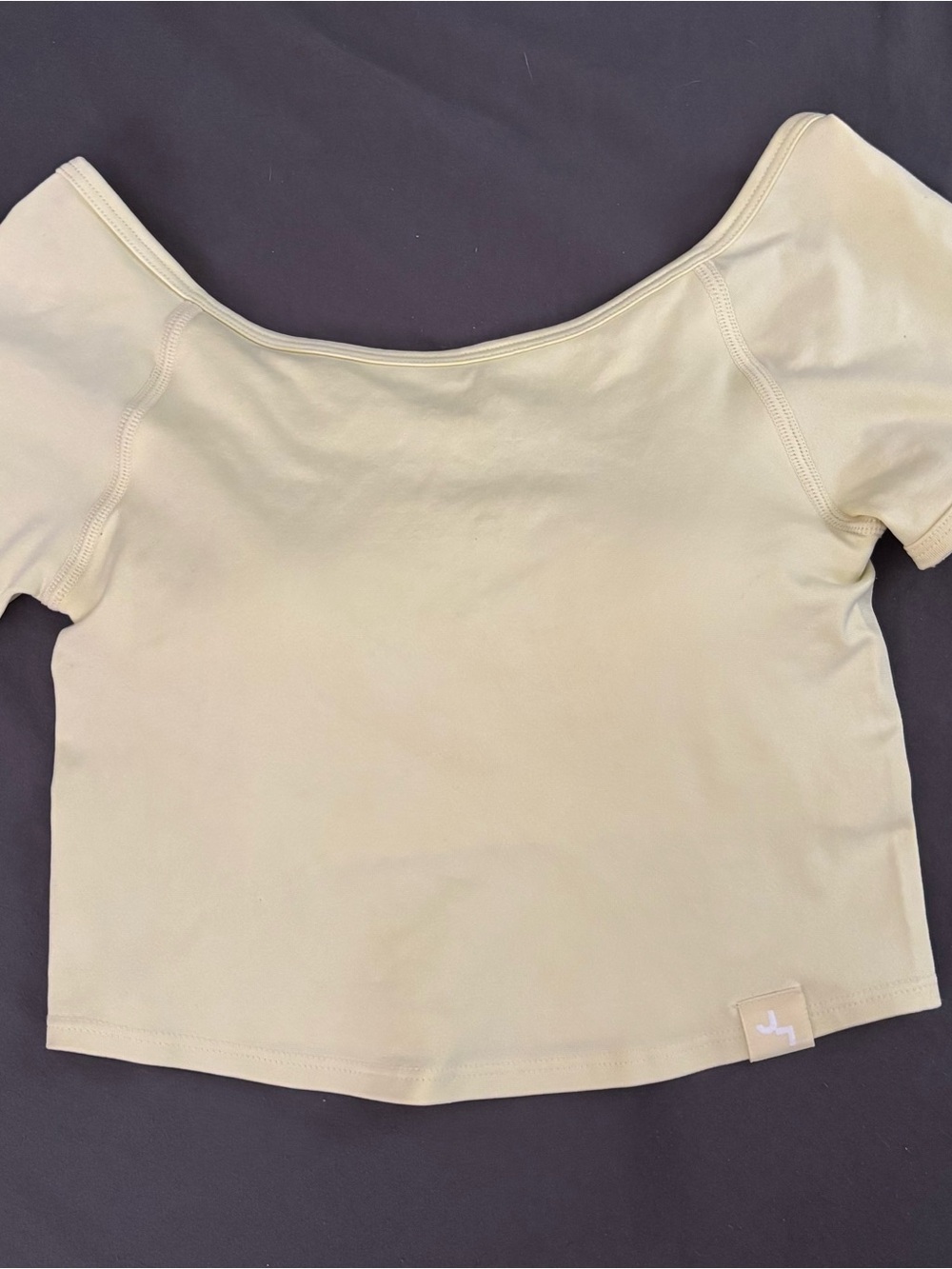 JoyLab Pale Yellow Scoop Neck Crop Top